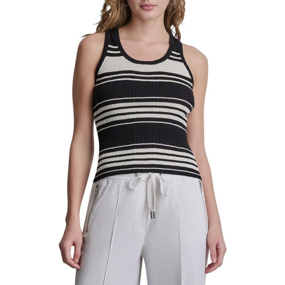 Dkny Womens  Striped Sweater, Black